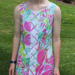 Lilly Pulitzer Sundress Dress sz 0 6 8 Pink Green